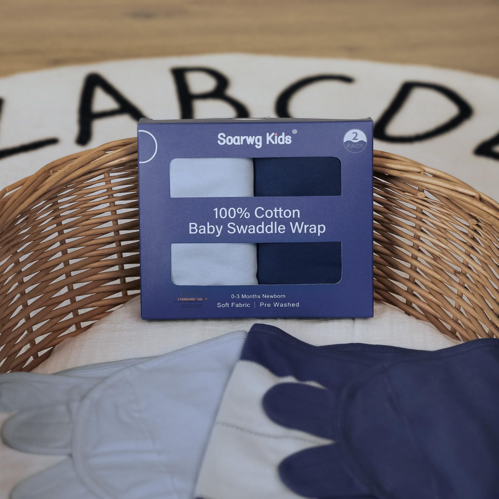 Soarwg Kids machine-washable swaddles simplify laundry and daily care.