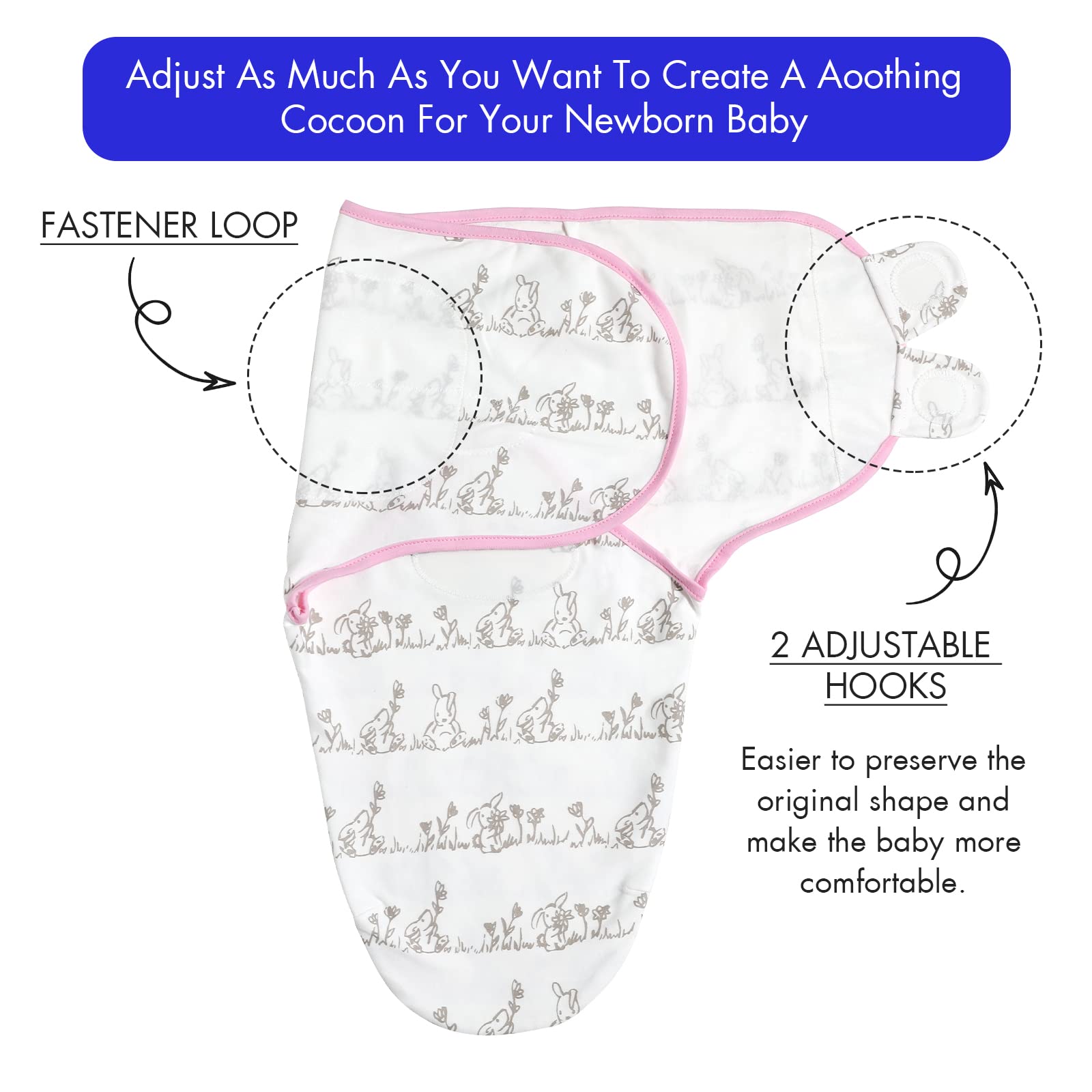 Soarwg Kids swaddle adjustable wings with Velcro enable quick secure wrap