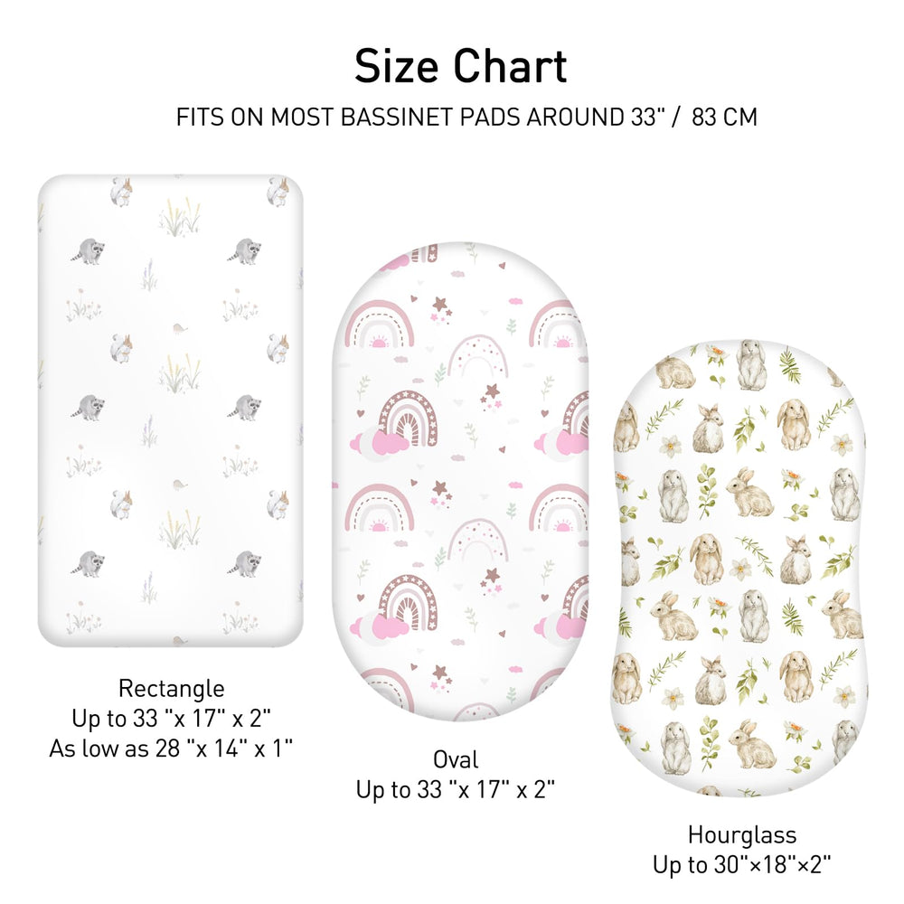 Soarwg Kids universal-fit bassinet sheets with secure elastic at the edge