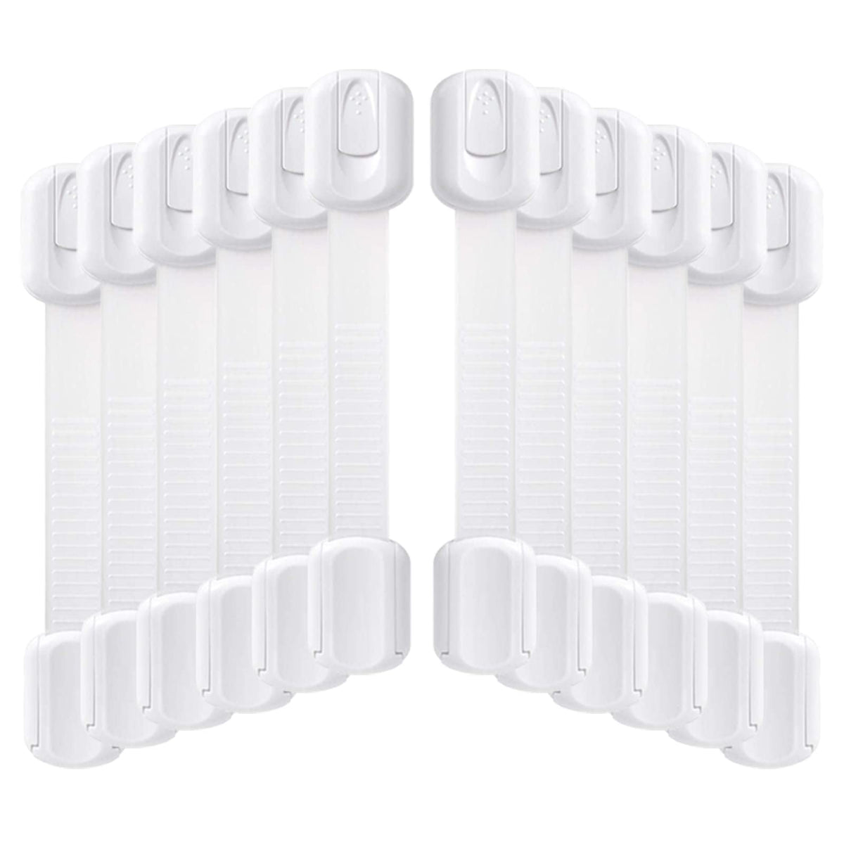 Socub 12-pack straps for quick babyproofing of cabinets.