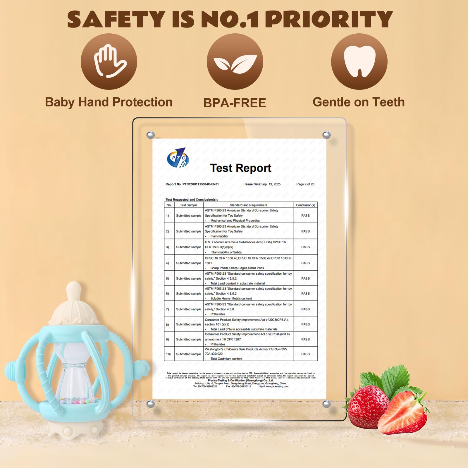 Socub BPA-free materials ensure safe cleaning and sterilization.