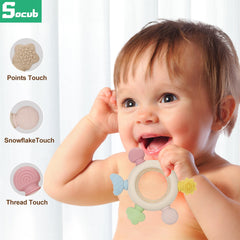 Socub olive wooden ring teether made of beech wood for natural chewing