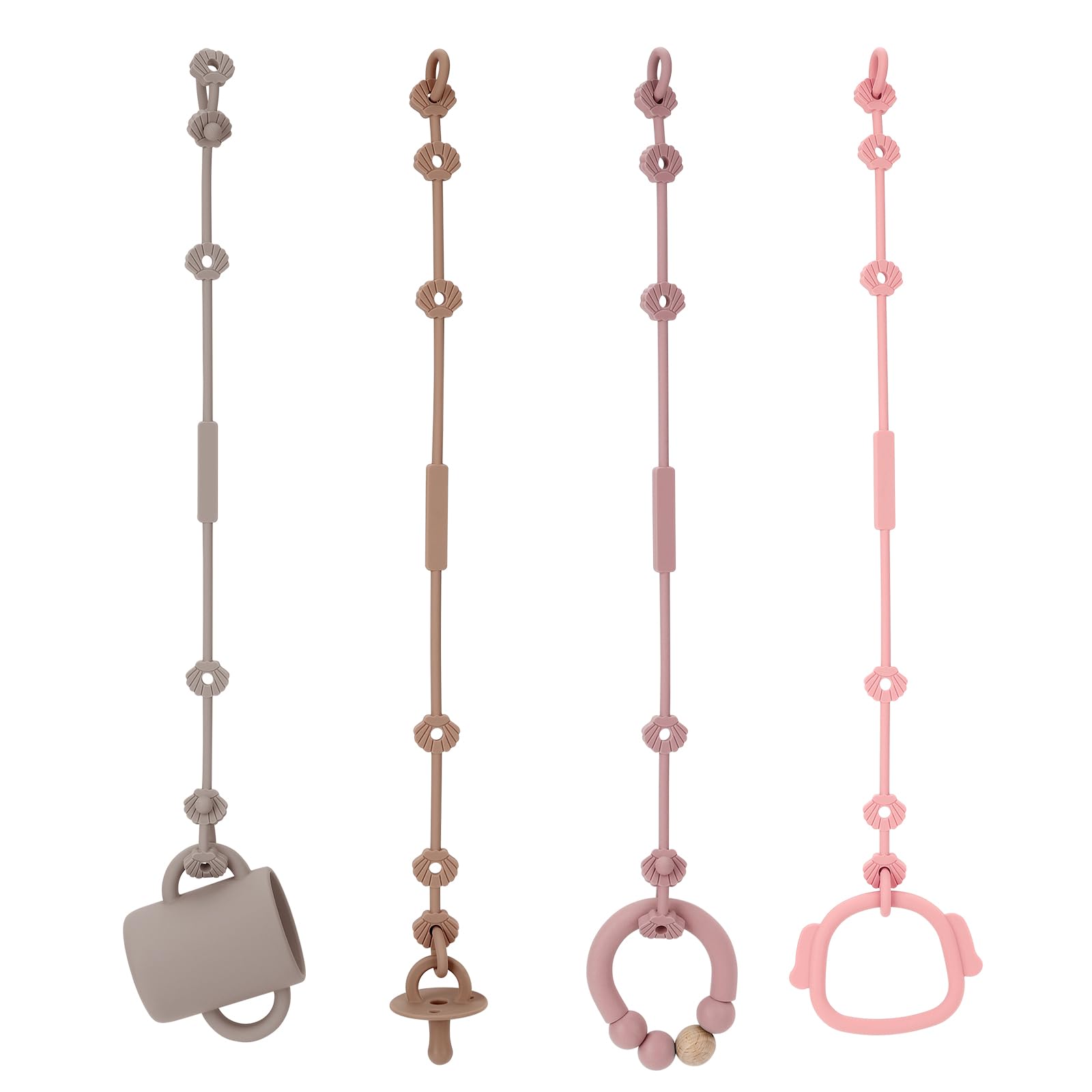 Socub silicone pacifier clip close-up keeps baby items within reach and clean