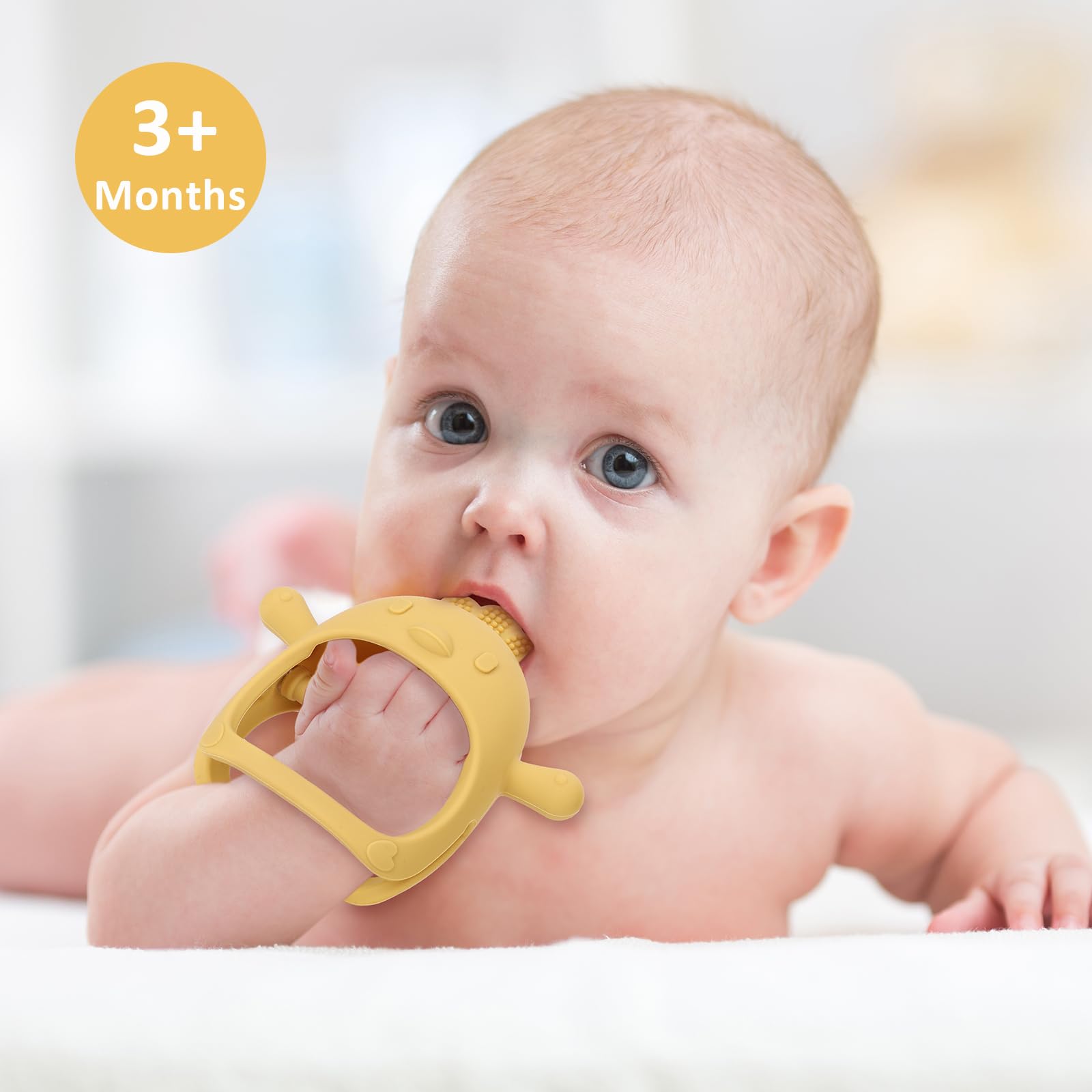 Socub teether beige stem design aiding easy grasp and anti-drop
