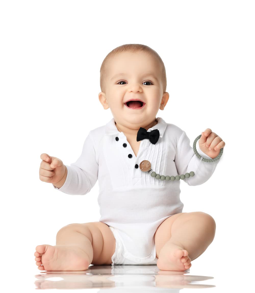 Socub silicone teether bracelet Muted color is easy to wipe clean and maintain.