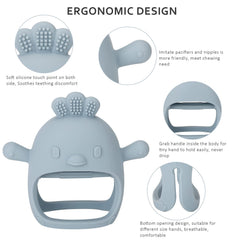 Socub nipple shape closeup showing two sided teething surface for massage