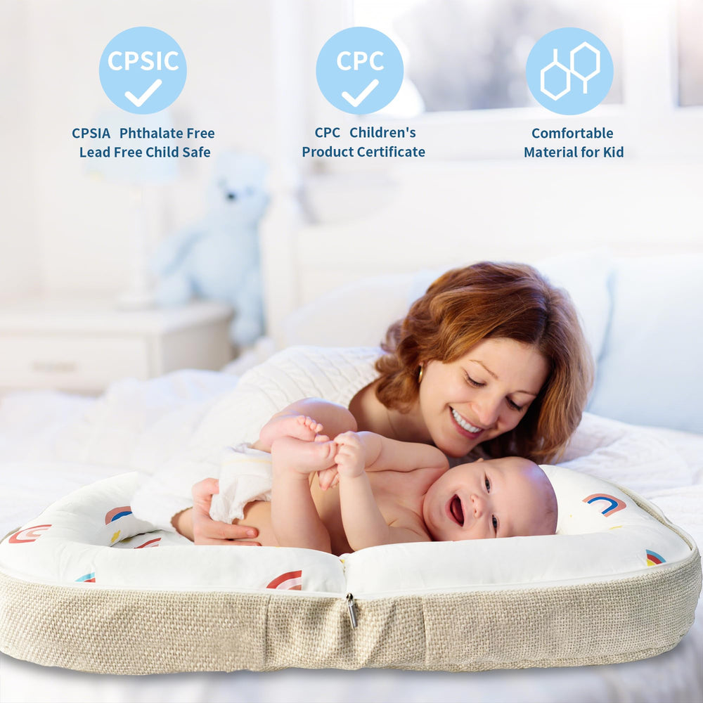 Sofoliana Baby Lounger removable-cover enables quick, machine-washable cleaning.