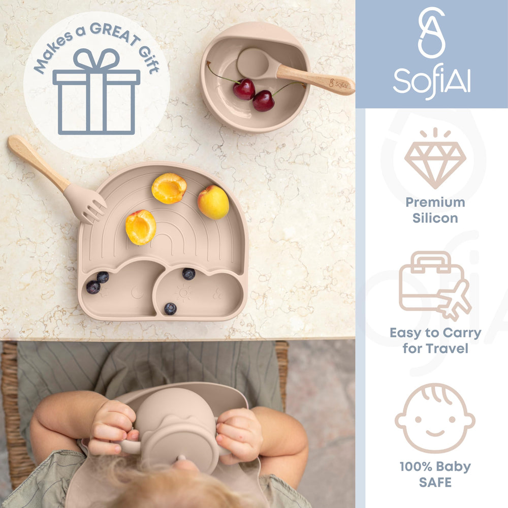 SofiAl suction base anchors meals to prevent spills