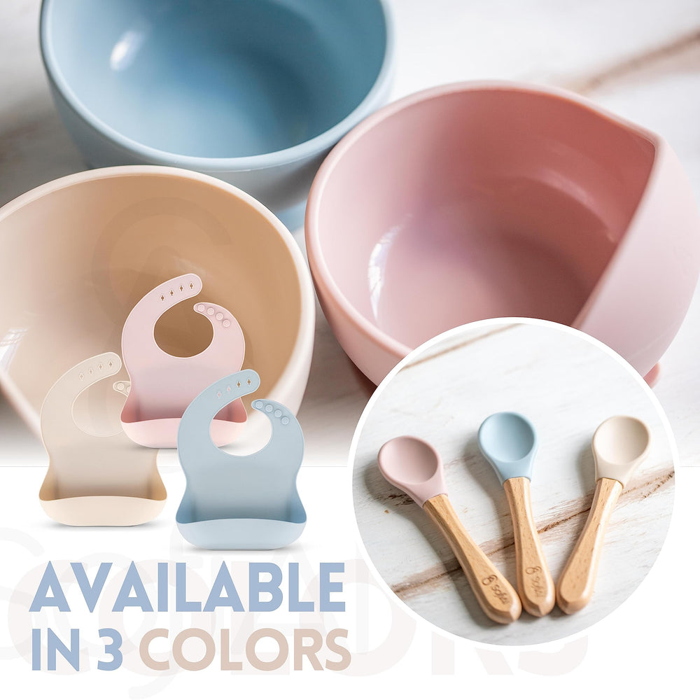 SofiAl complete feeding set on display for easy gifting and everyday use.