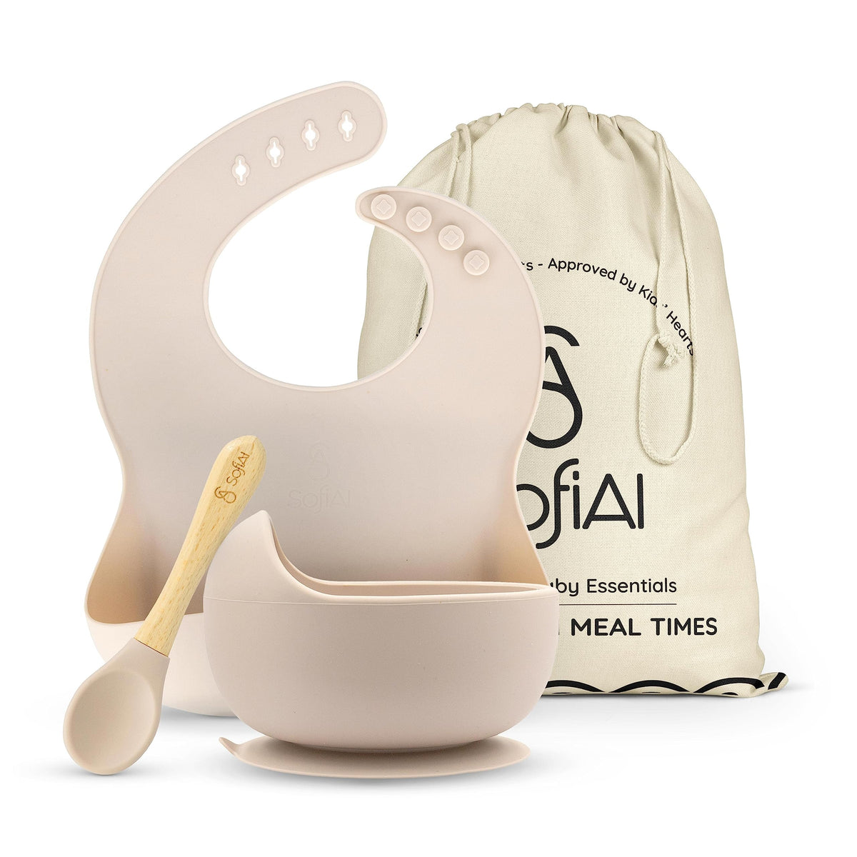 SofiAl suction plate on table promotes mess-free meals during baby-led weaning.