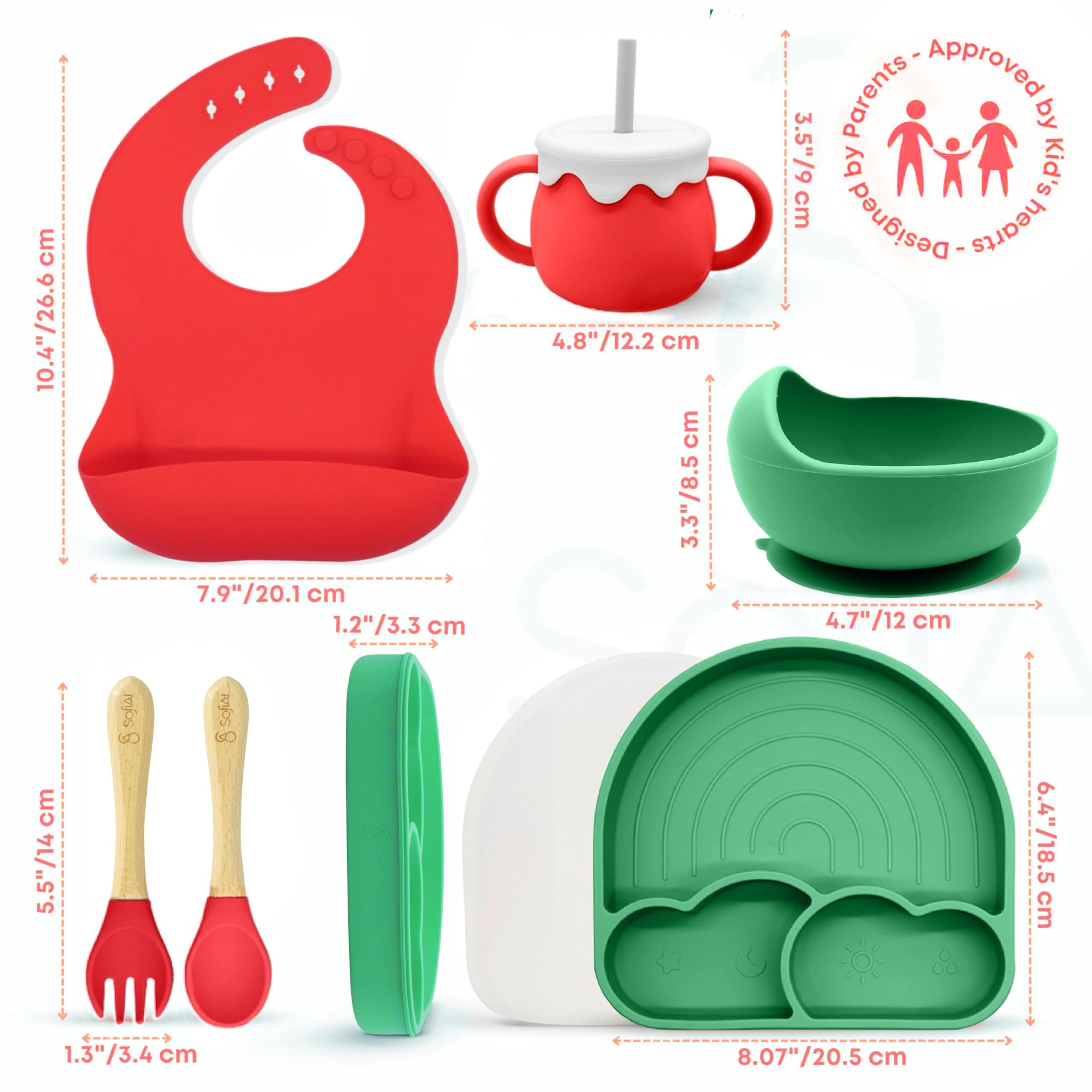 SofiAl silicone set is dishwasher-safe and easy to rinse.