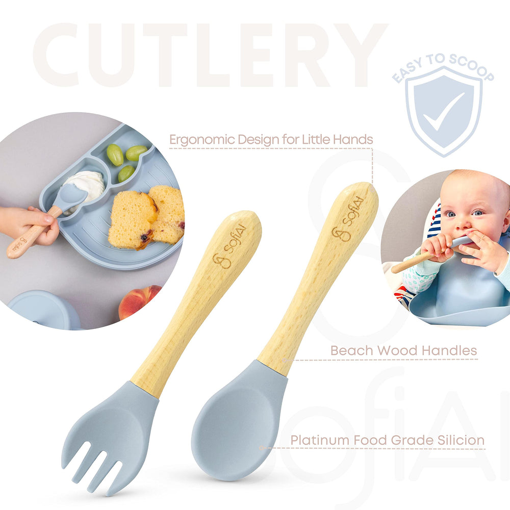 SofiAl silicone fork perfect for tiny hands during self-feeding