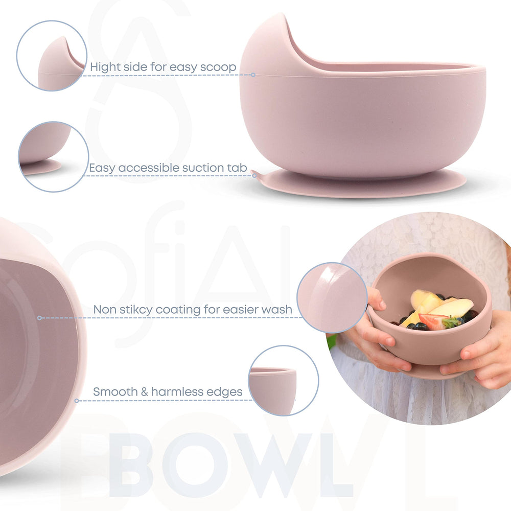 SofiAl feeding set divided plate with breathable lid keeps meals organized