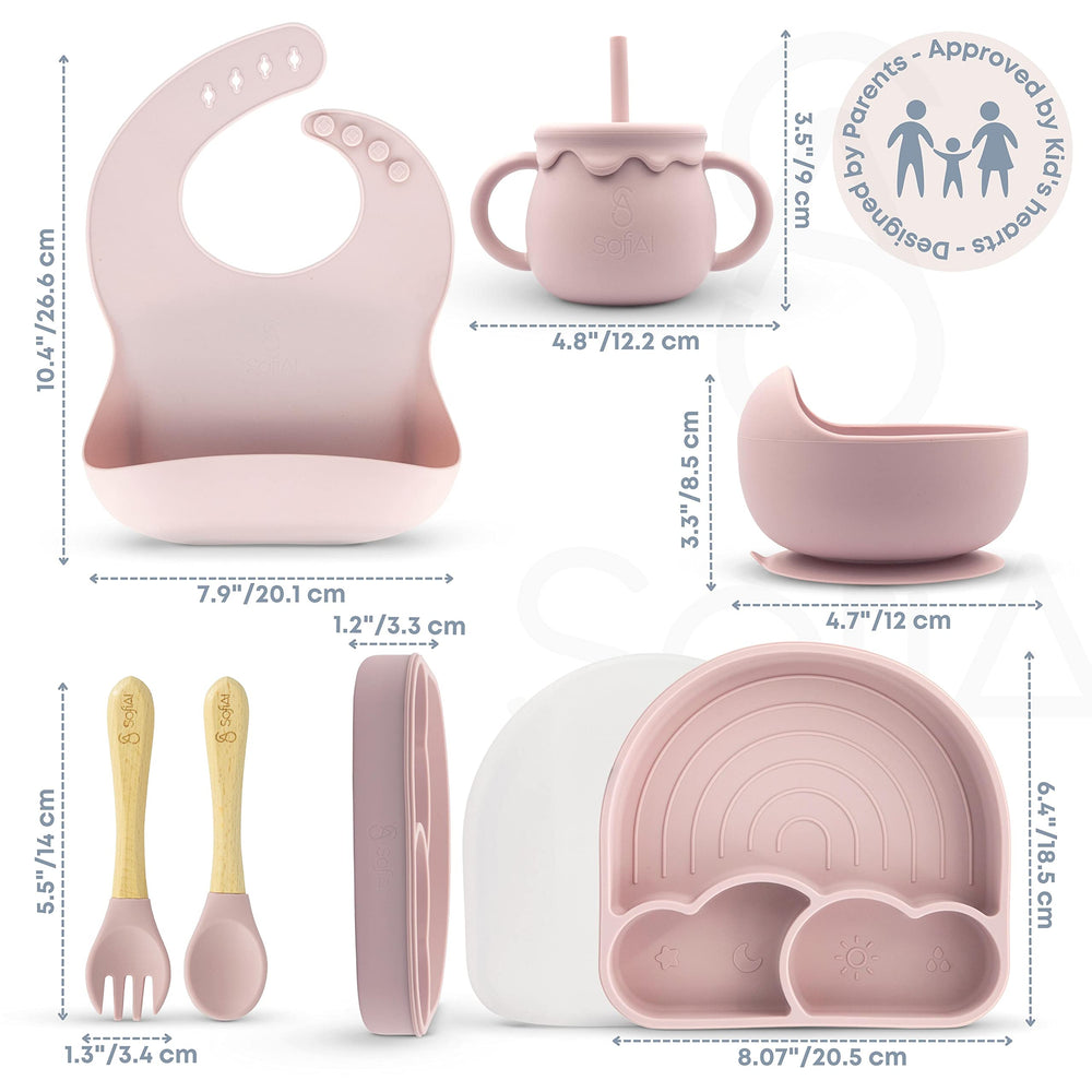 SofiAl silicone set is BPA-free and dishwasher-safe for busy families