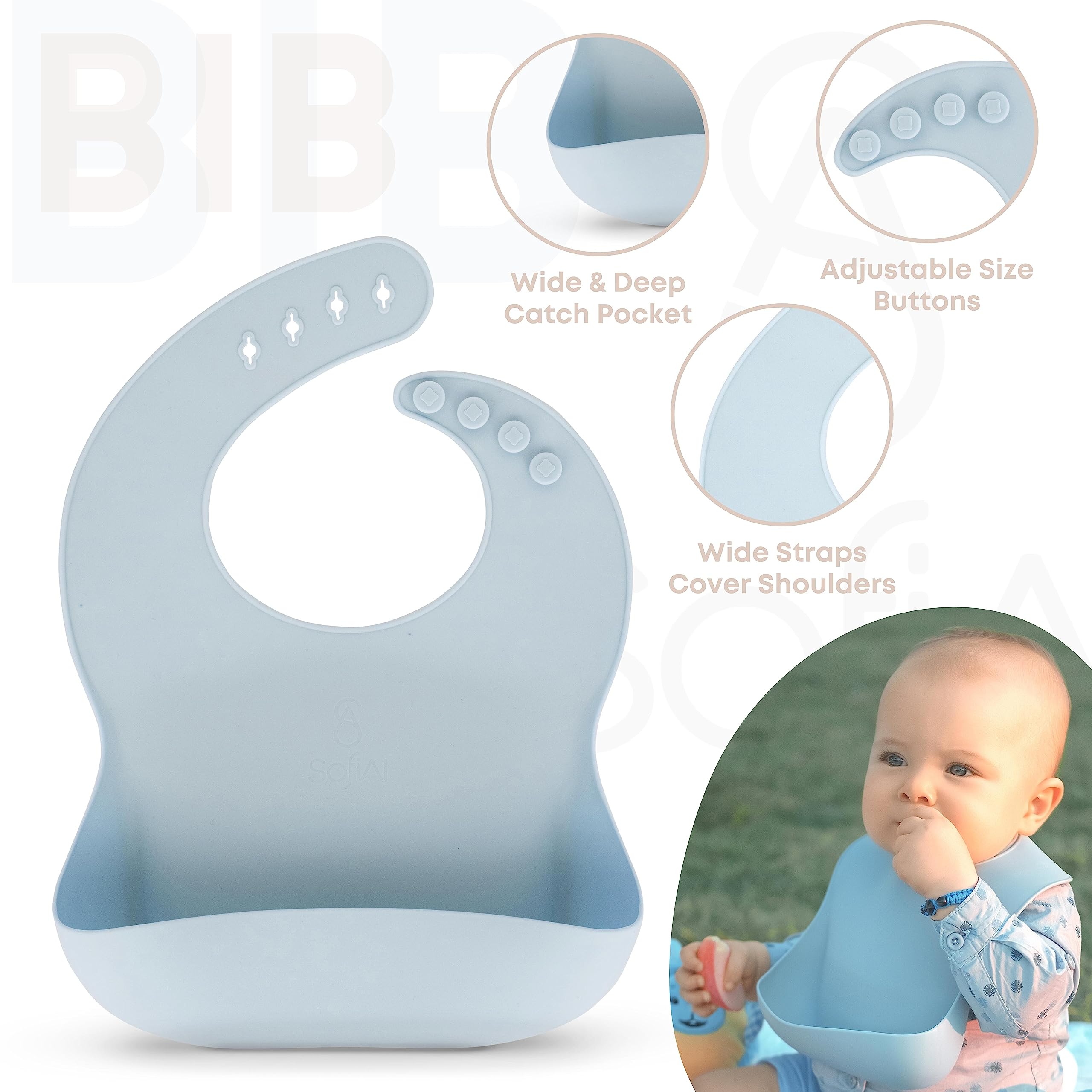 SofiAl eco-friendly gift bag shown with the feeding set.