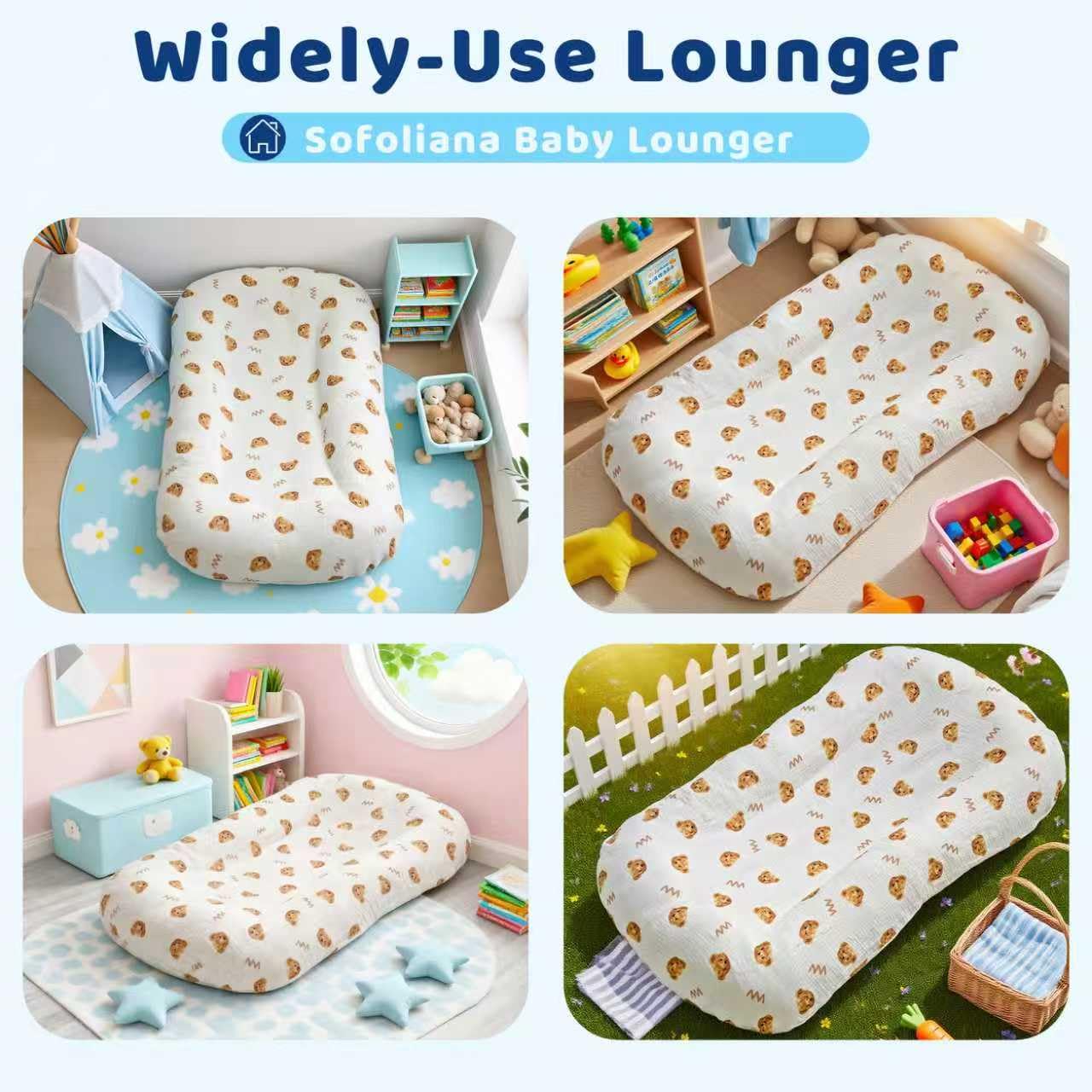 Sofoliana Baby Lounger full set with two covers for refreshed looks.