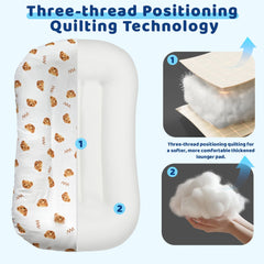 Sofoliana Baby Lounger three-thread quilting adds thicker, softer padding.