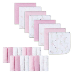 Softan Baby Washcloths 24pack pack shot Flamingos—gentle bath time for newborns
