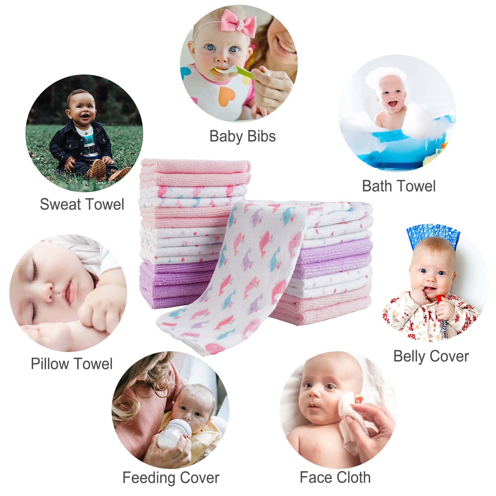 Softan multifunctional-use image shows versatile cloths for face, burp cloth, and more