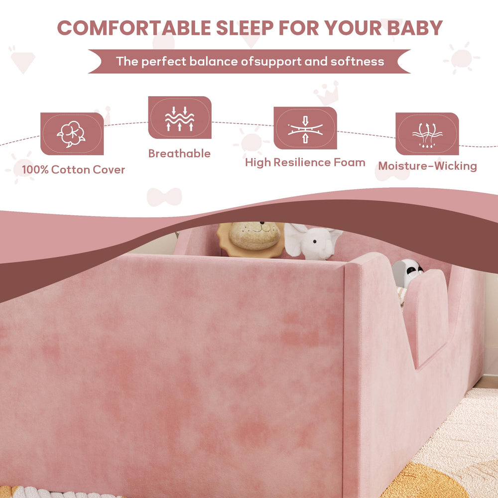 SOFTLYNICE CPC-certified fabric toddler bed meets safety benchmarks
