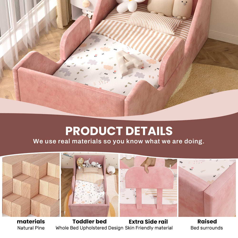 SOFTLYNICE toddler bed dimensions 55.9 x 31.8 x 20.27 inches