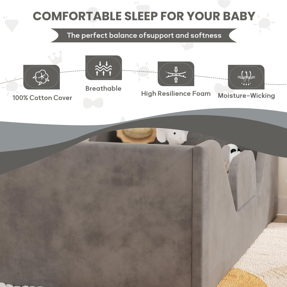 SOFTLYNICE easy-assembly guide image for quick setup by busy parents
