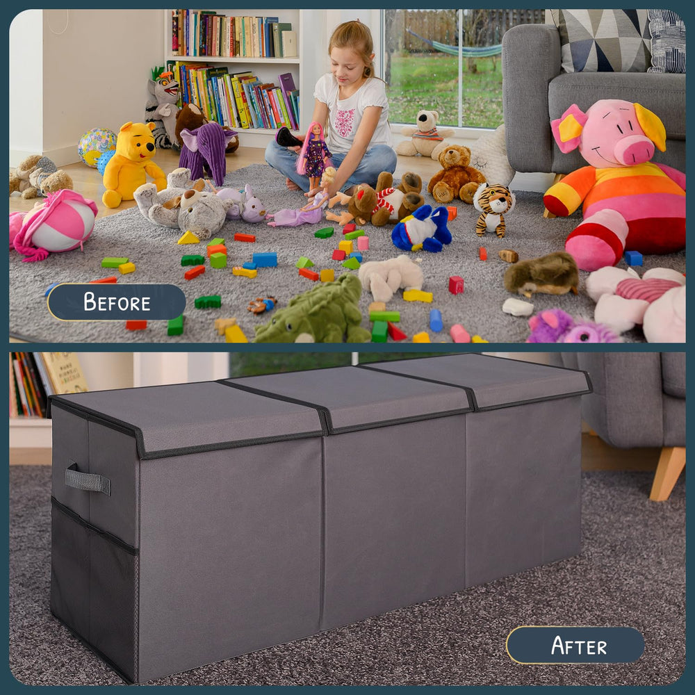 SoftOwl 37x16x14 toy storage size, fits large toy collections while keeping spaces tidy.