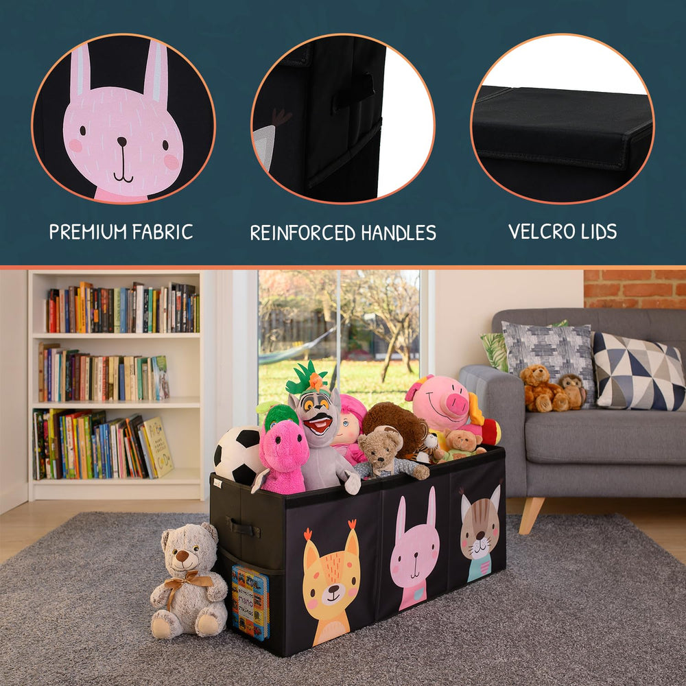 SoftOwl extra large storage interior shows ample space for books and plush.