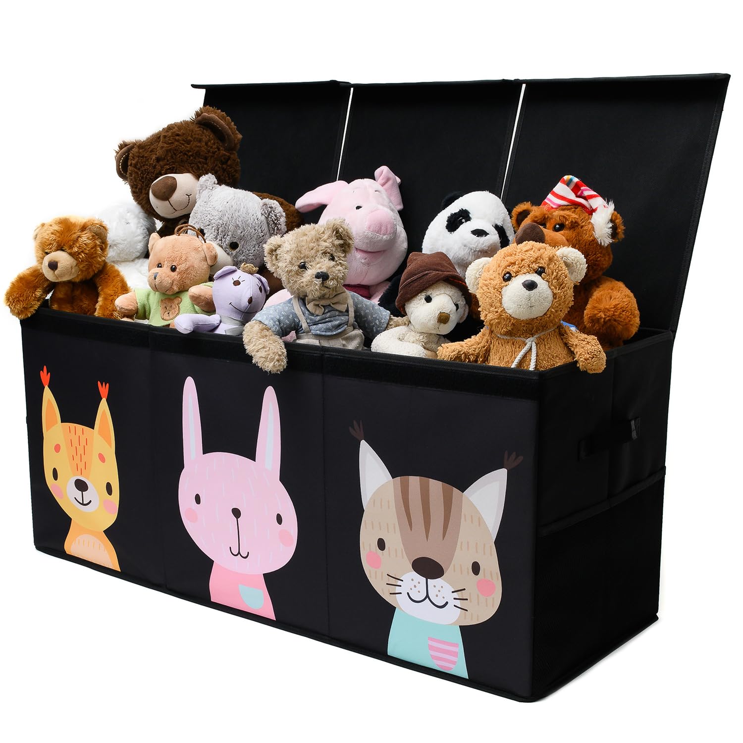 SoftOwl extra large toy storage lid keeps dust out while organizing playroom toys.