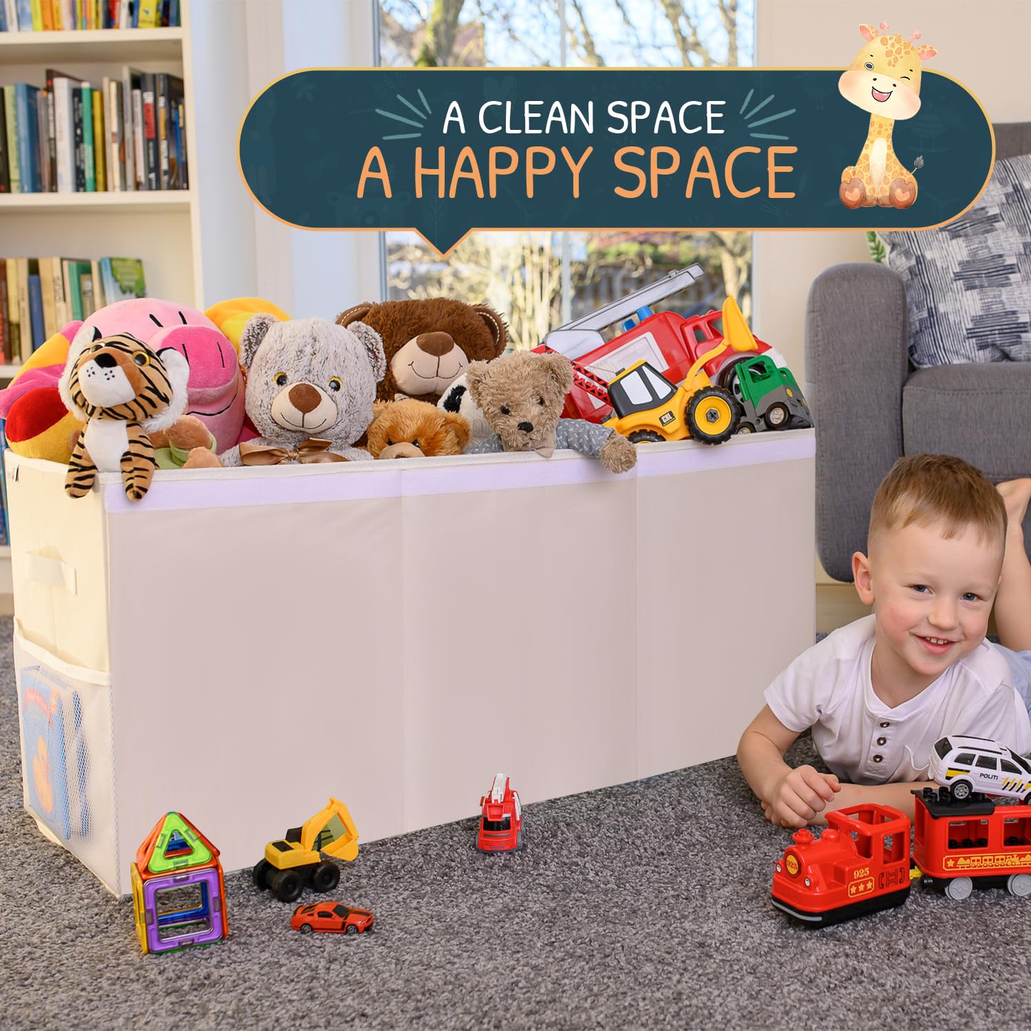SoftOwl extra-large toy storage organizer collapsible design saves space when not in use.