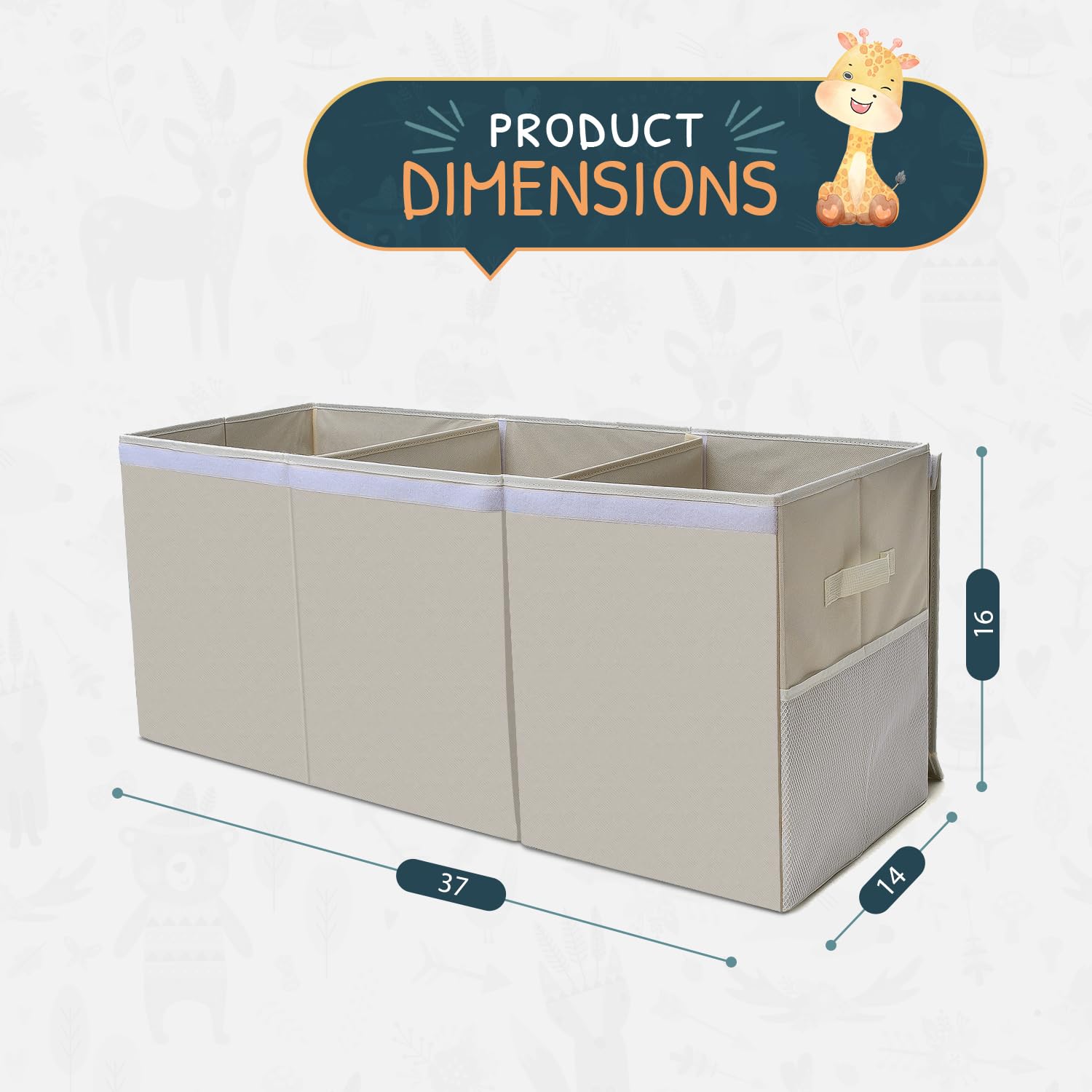 SoftOwl extra-large toy storage organizer lid open interior showcasing massive capacity.