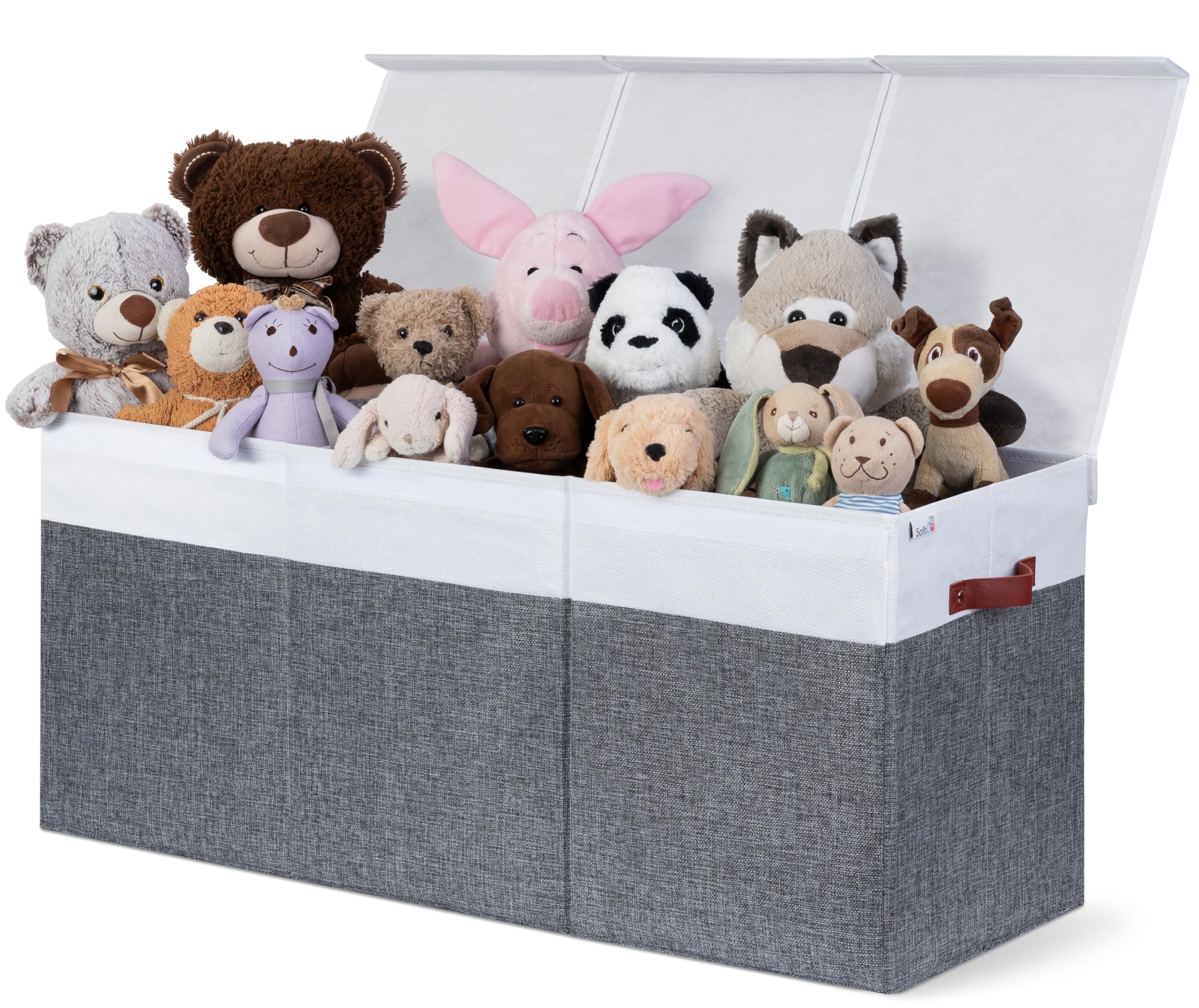SoftOwl Extra Large Toy Storage Organizer lid keeps contents dust-free and neatly concealed.