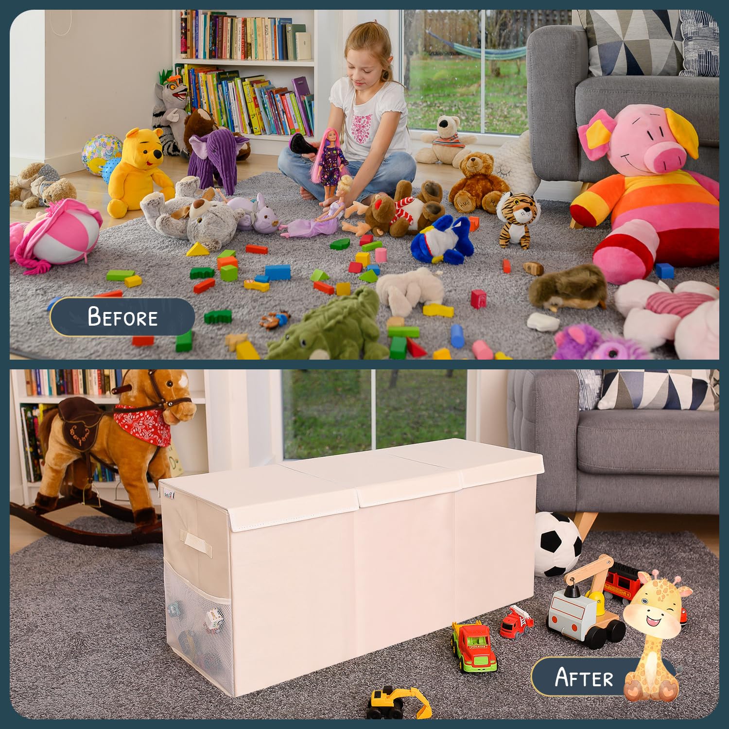 SoftOwl extra-large toy storage organizer nursery decor and kid-friendly organization.