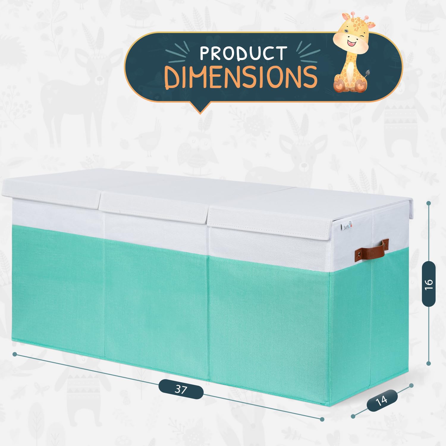 SoftOwl toy bin collapsible design makes quick storage when not in use.
