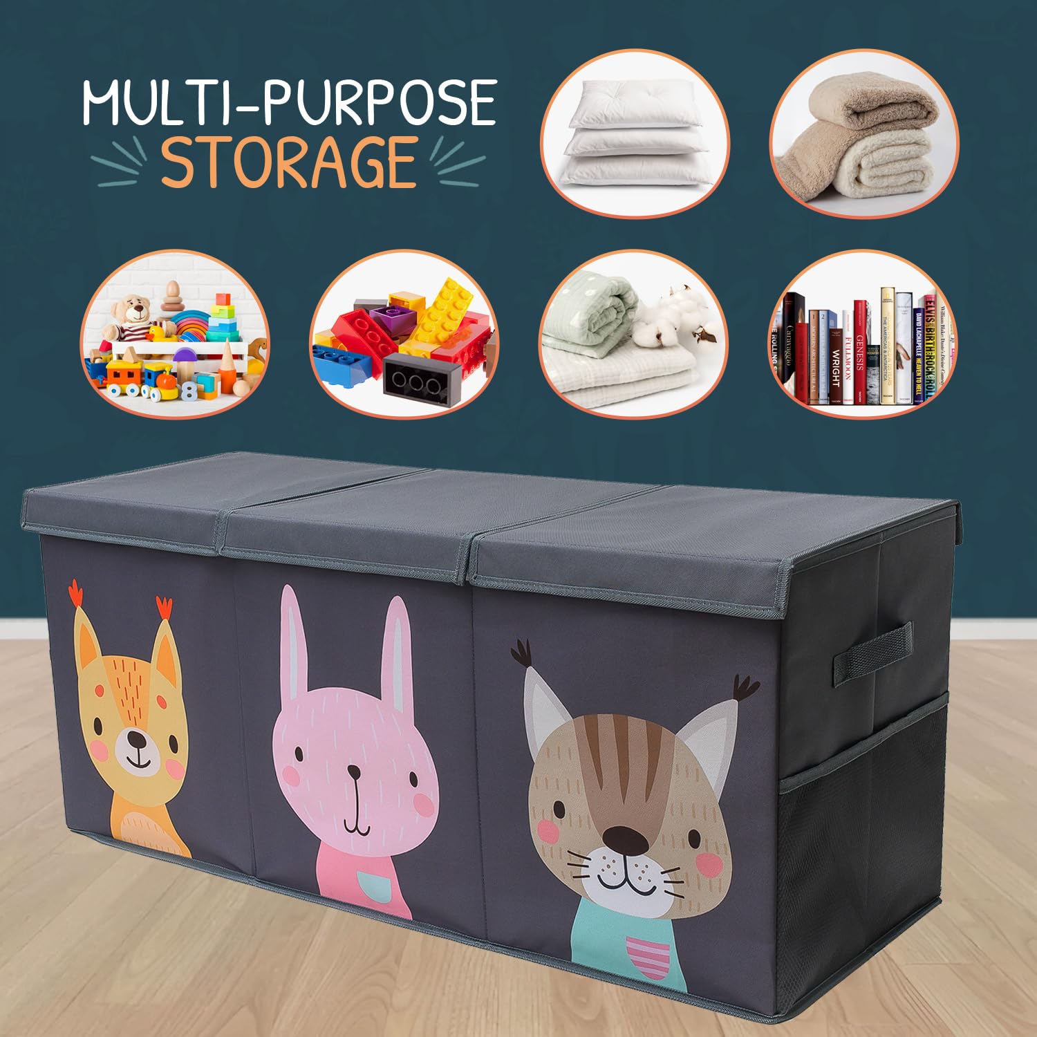 SoftOwl toy storage organizer with dividers keeps items neatly separated.