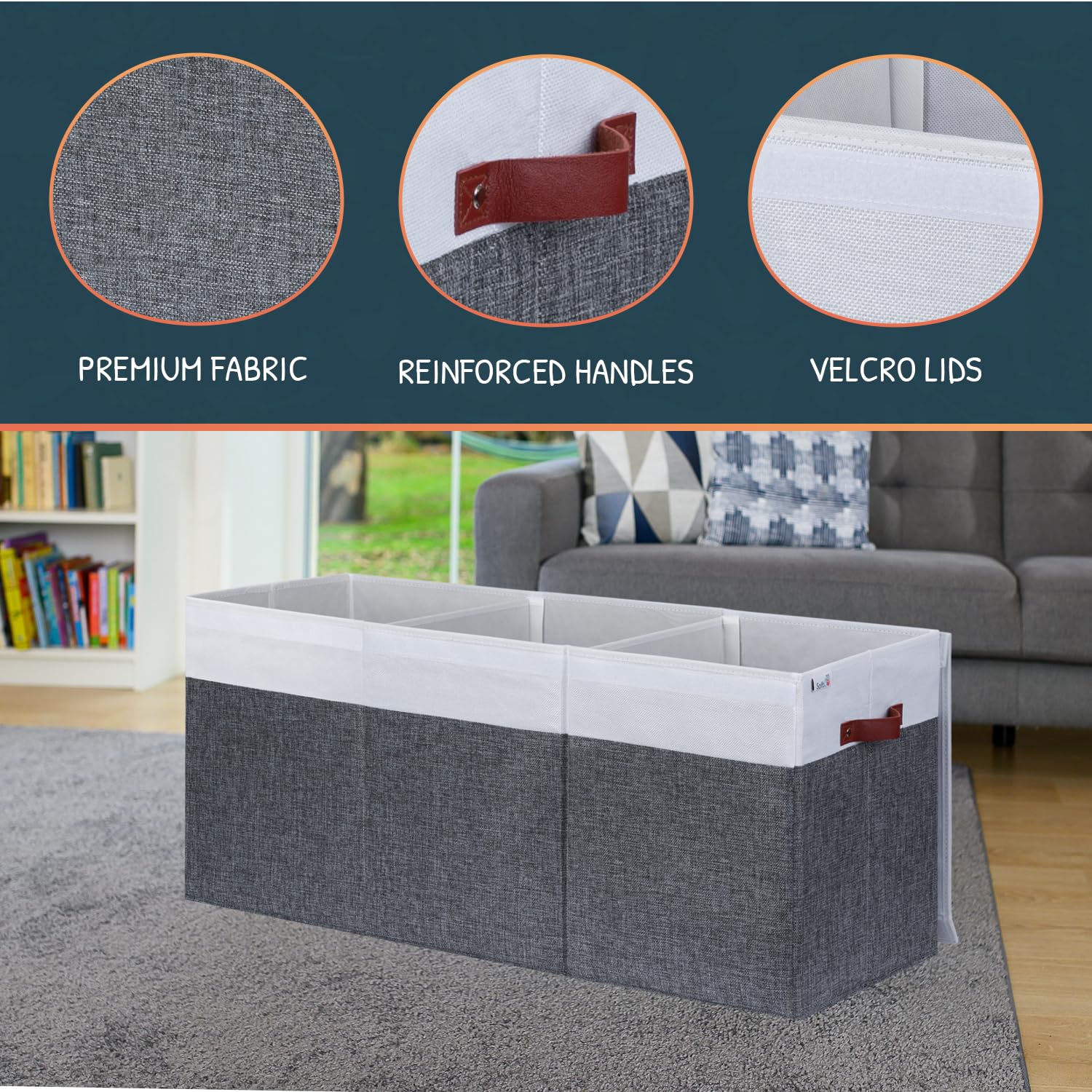 SoftOwl toy storage organizer reinforced handles make transport easy for families.