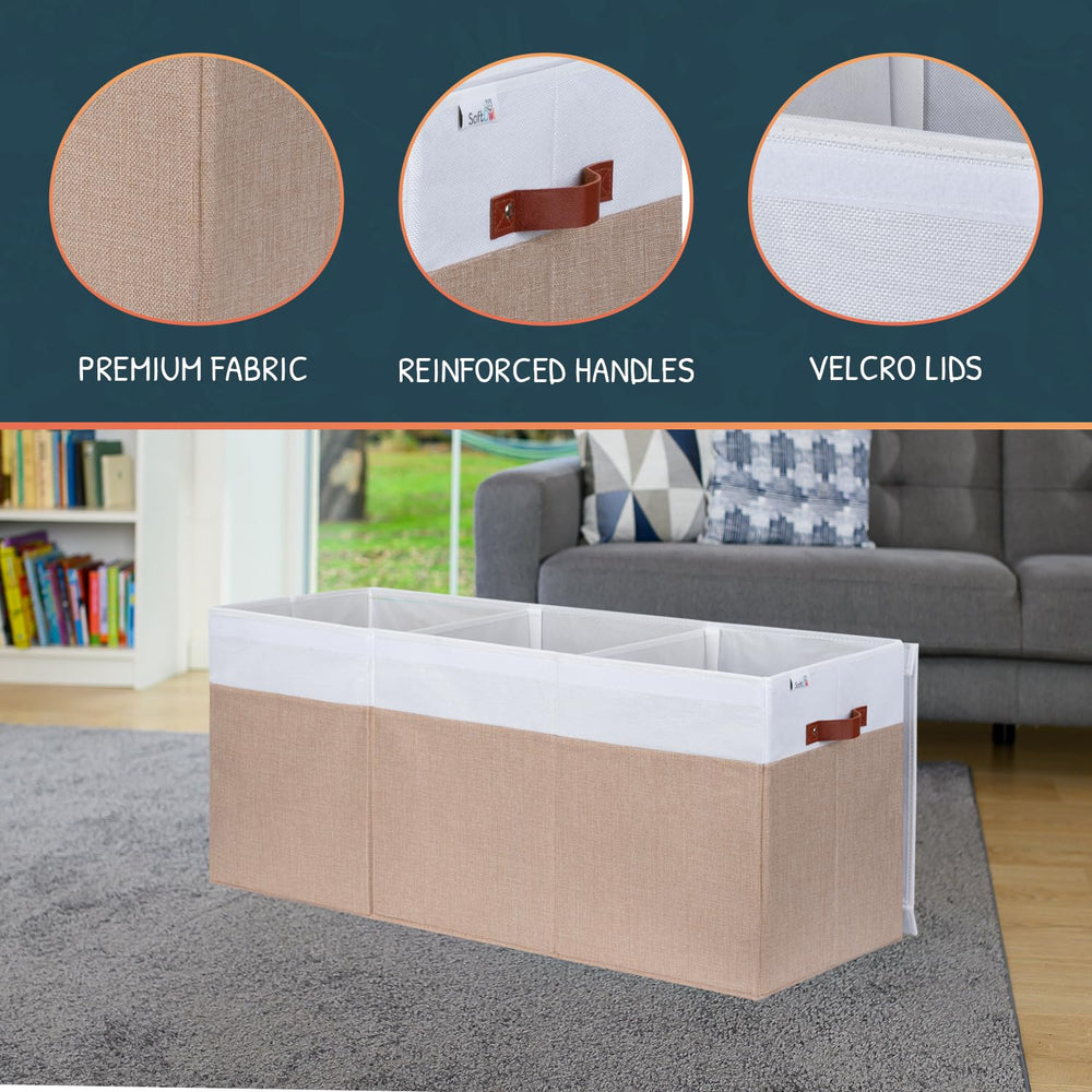 SoftOwl toy storage organizer with side mesh pockets for quick access to essentials.