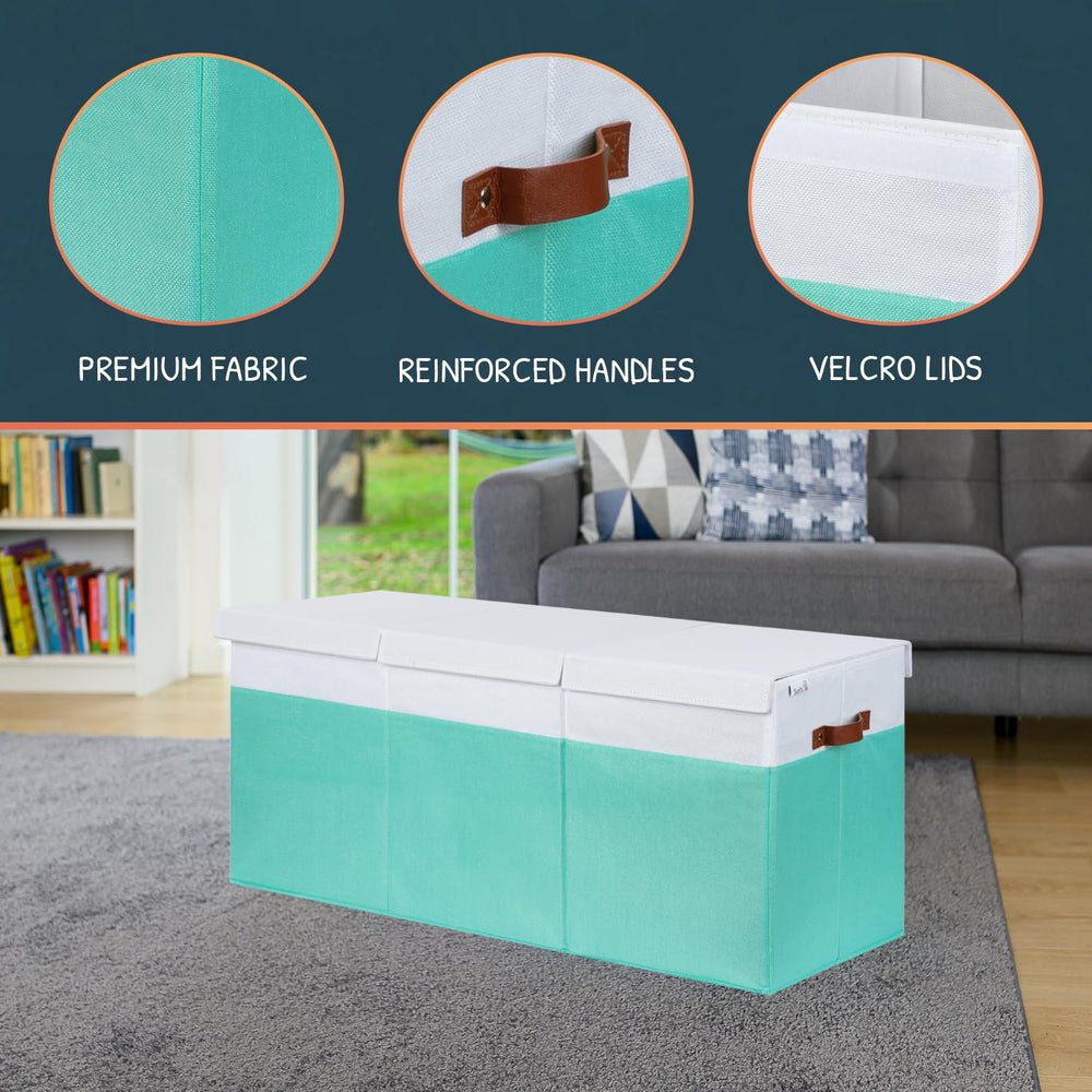 SoftOwl toy storage with side mesh pockets offers easy access to essentials.