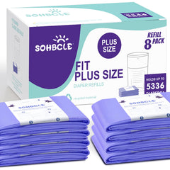 SOHBCLE Dekor Plus 8-pack refill bags shown 12% longer for fewer replacements.