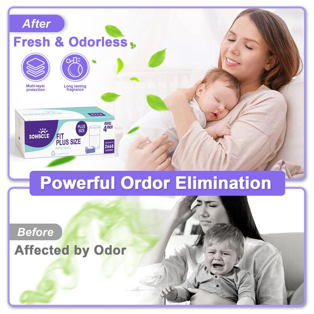SOHBCLE Dekor Plus refill holds up to 2668 newborn diapers