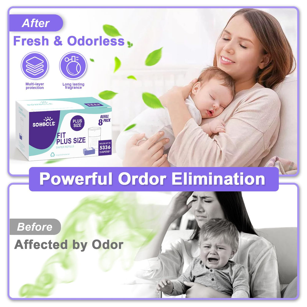 SOHBCLE extra-thickness refills provide leakage resistance for mess-free diaper changes.