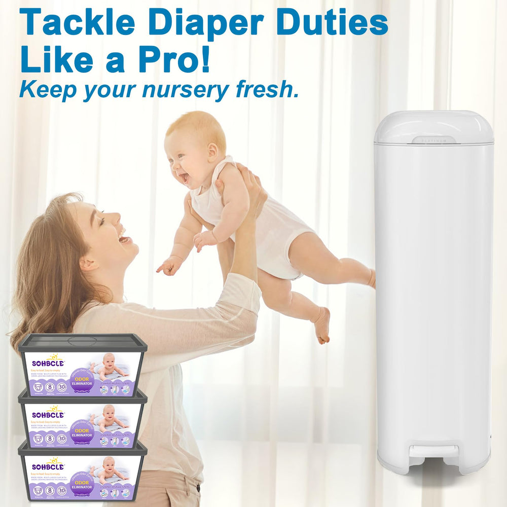 SOHBCLE refills hold up to 4200 newborn diapers for extended use.