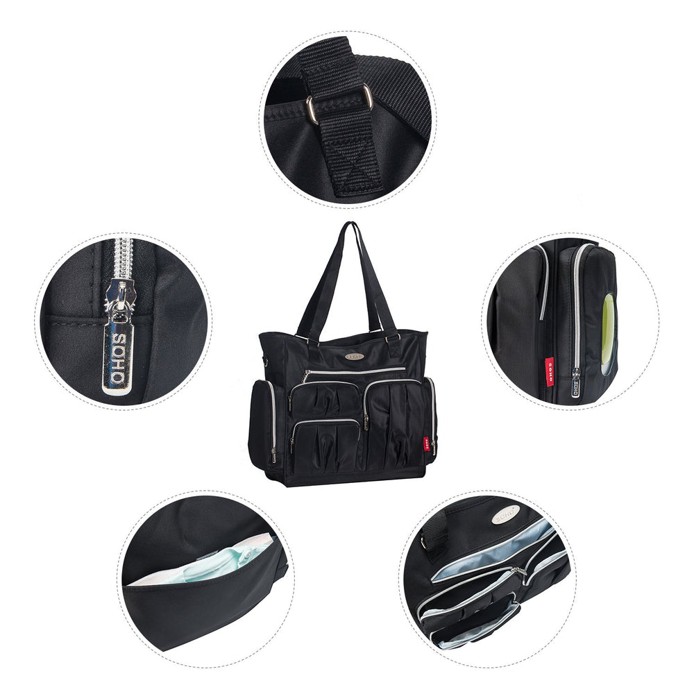 SoHo Designs Time Square stroller attachment straps enable hands-free strolling.