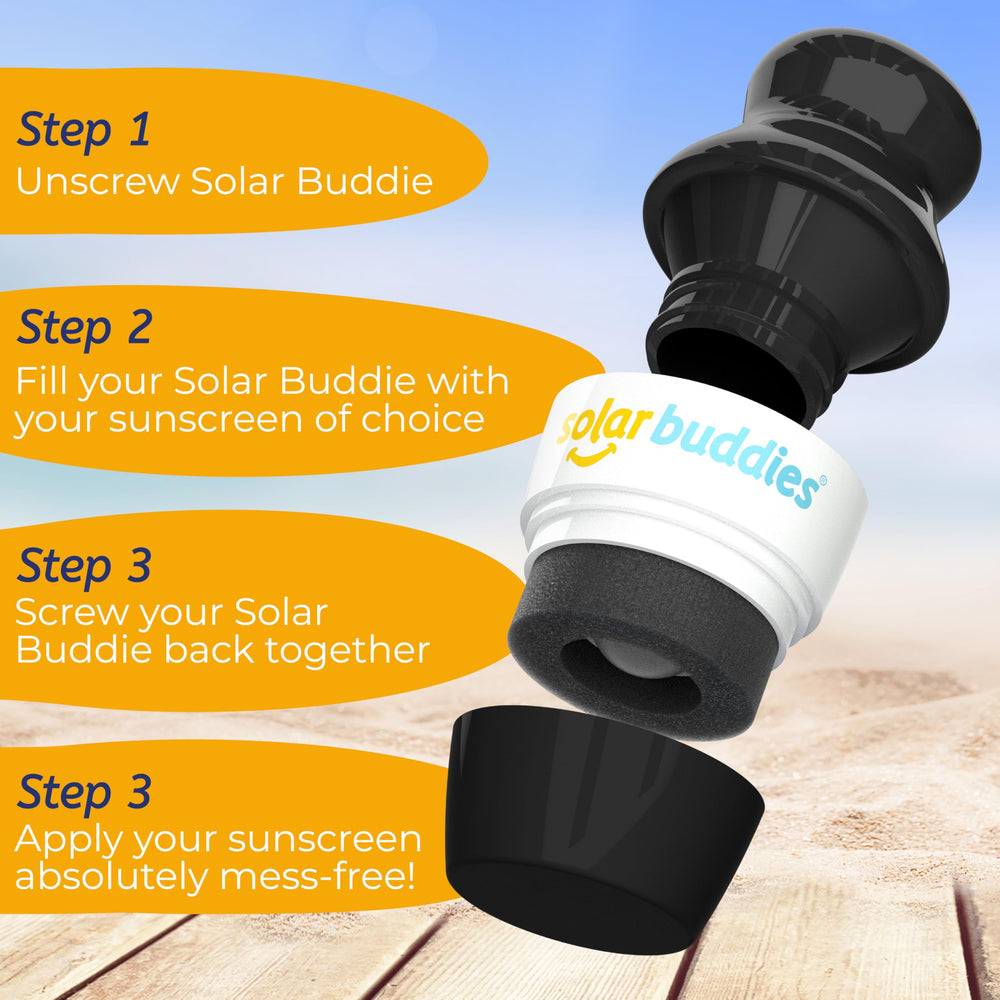Solar Buddies roller ball distributes sunscreen evenly for mess-free application