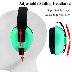 Solar-Power Baby ear protection mint-green folded view shields little ears from loud sounds