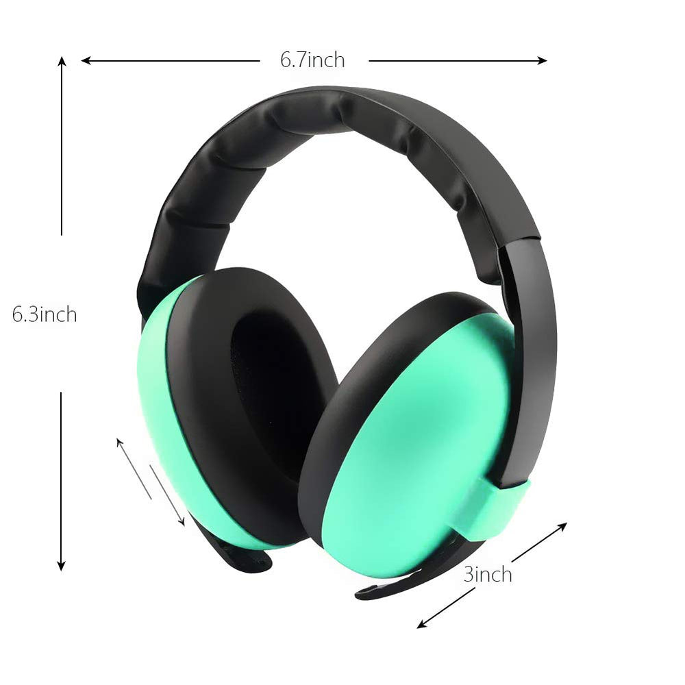 Solar-Power Baby earmuffs on airplane helping for travel comfort