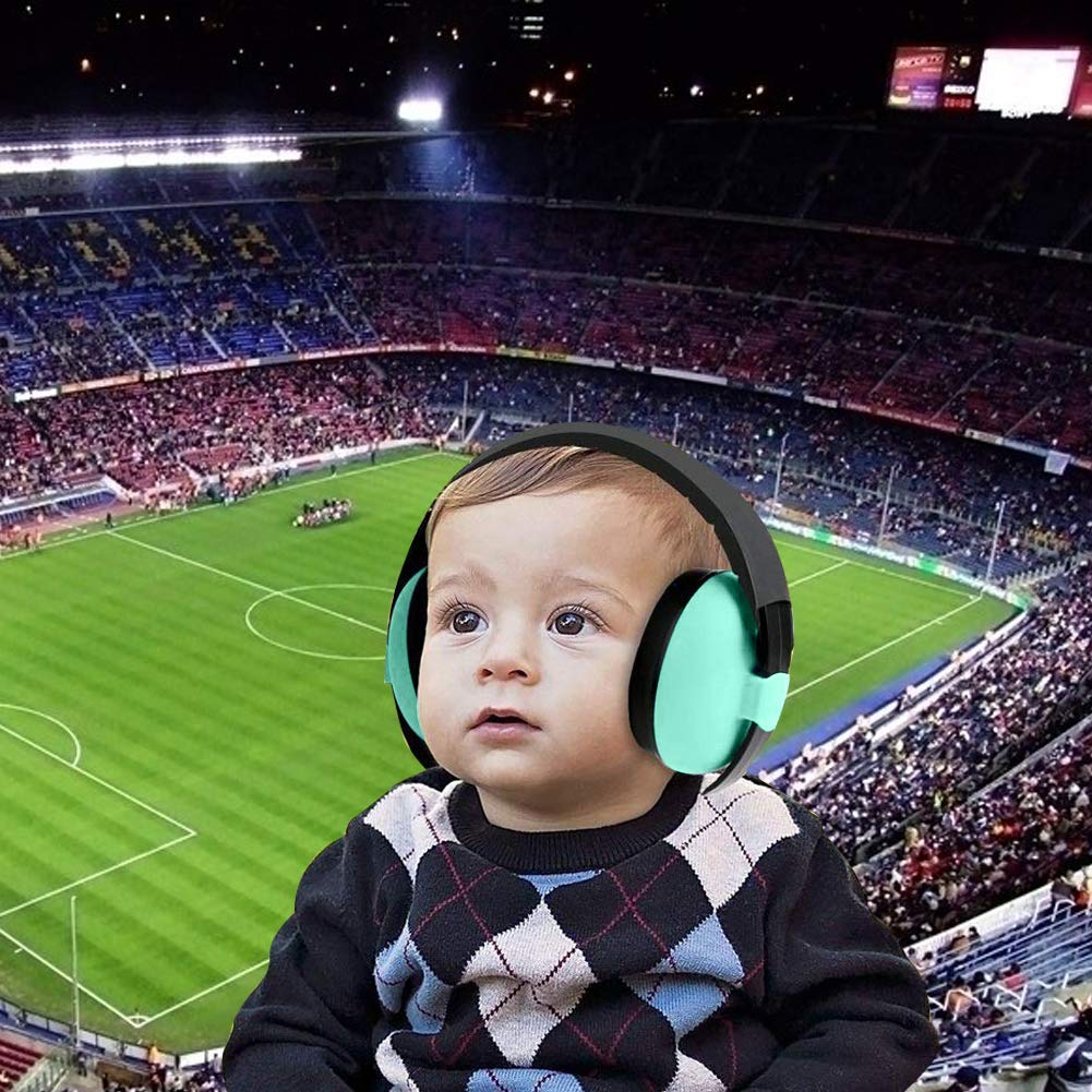 Solar-Power Baby noise-cancelling headphones in use while sleeping dampens disturbances
