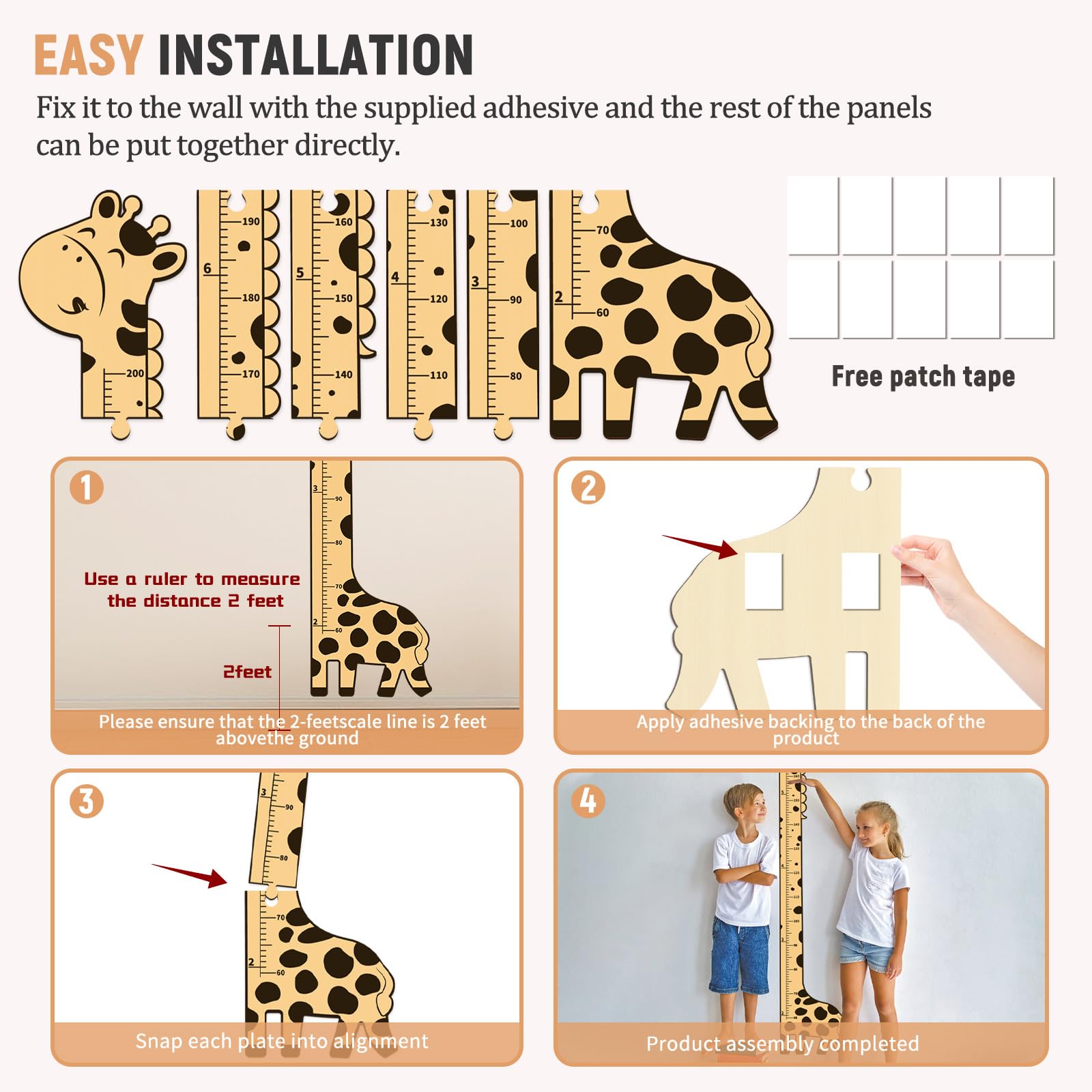 soleim child-room-decor-growth-chart adds warmth while noting children's growth milestones.