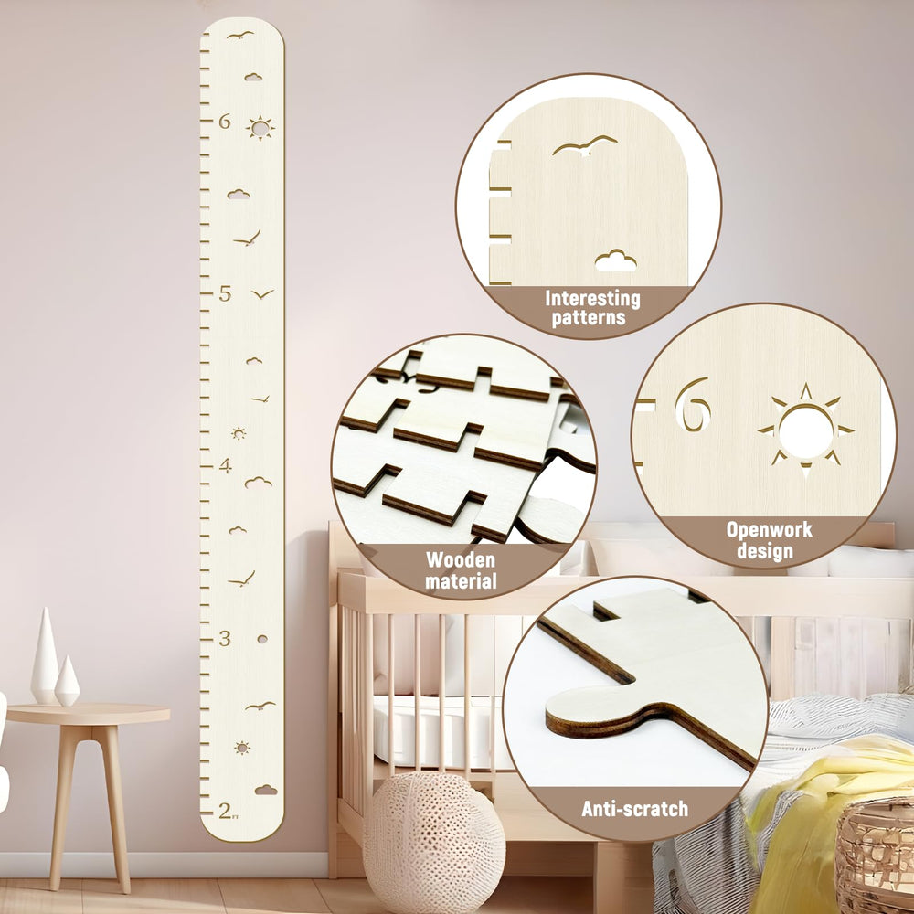 soleim child room decor growth chart adds warmth while recording growth in wooden form