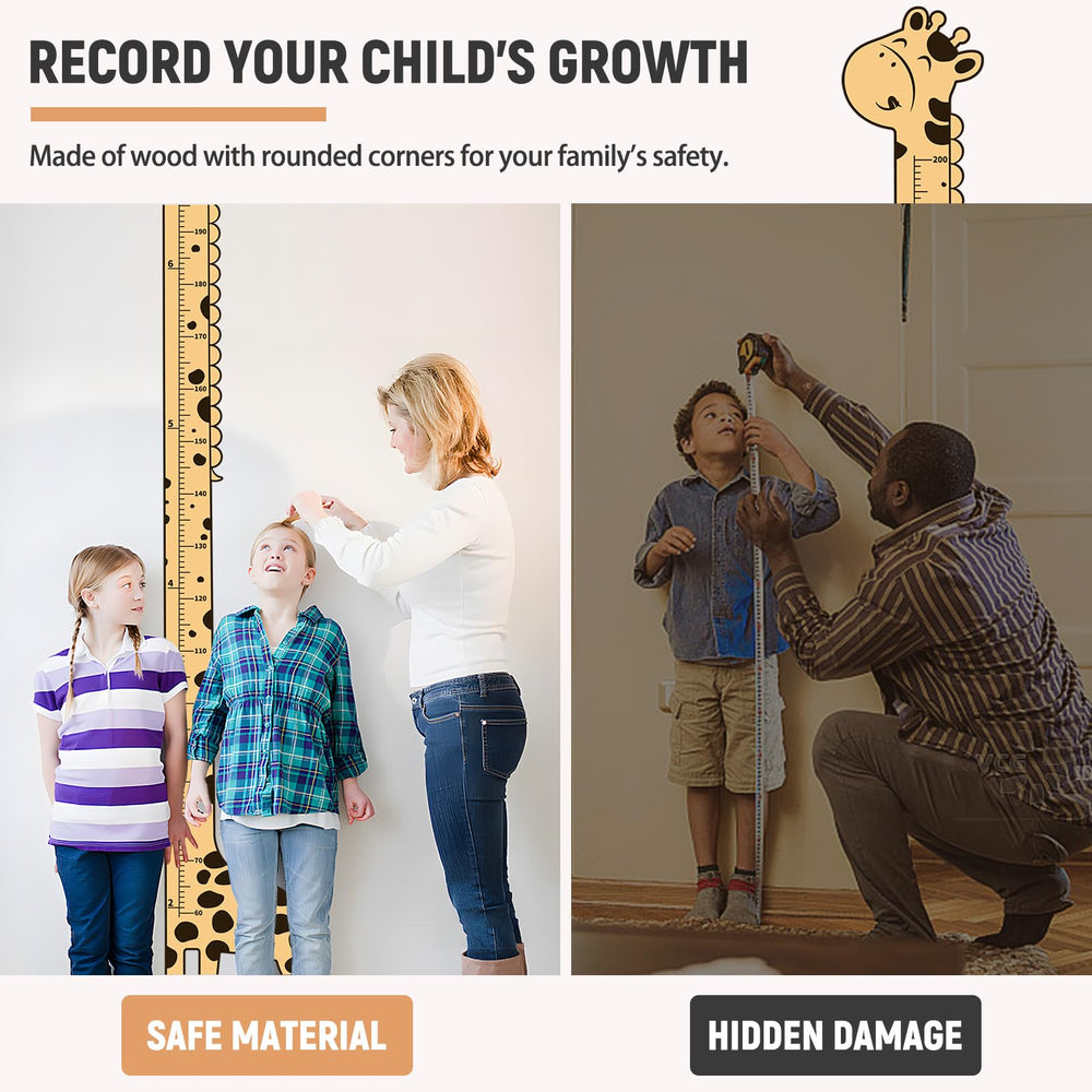 soleim giraffe-height-chart-installation-friendly mounting helps parents install quickly.